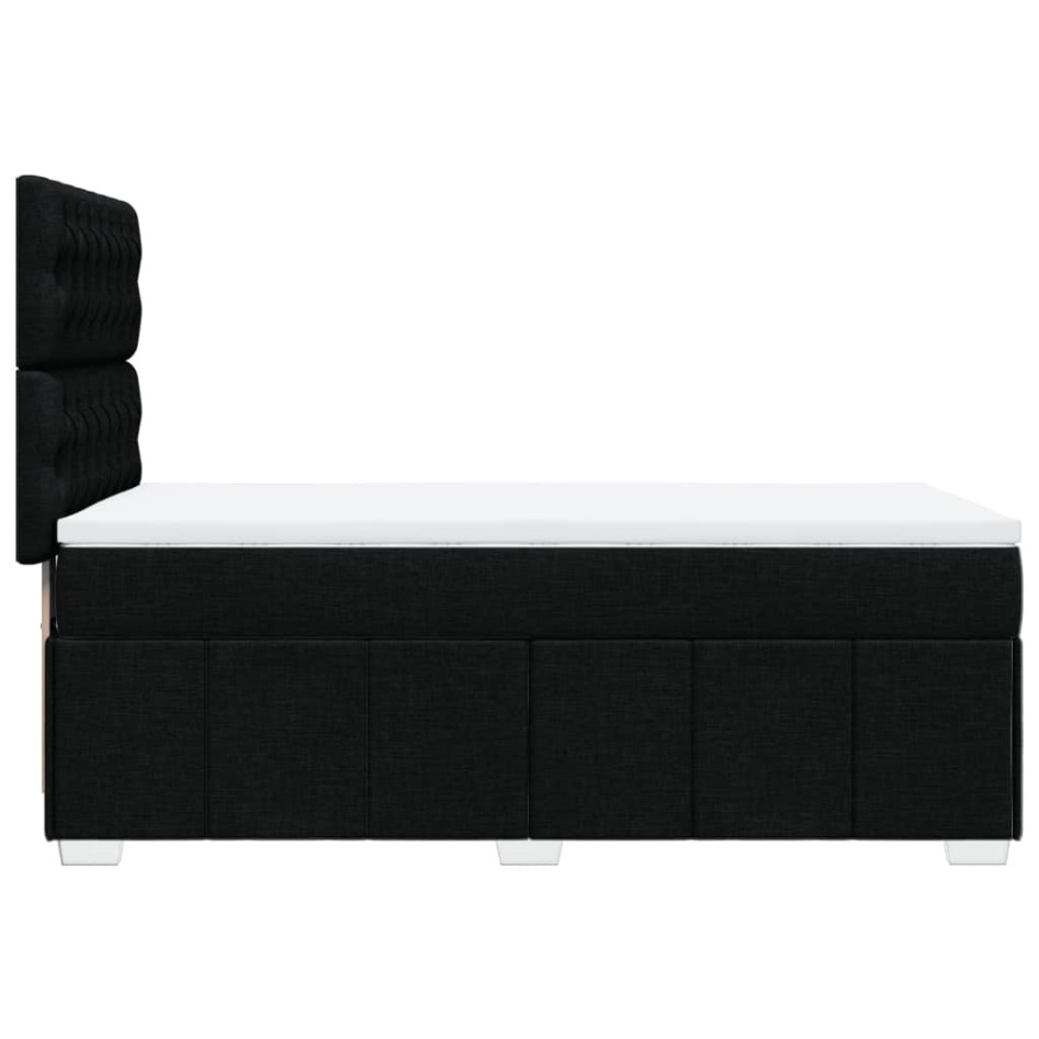 Cama box spring con colchón tela negro 100x200