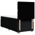 Cama box spring con colchón tela negro 100x200