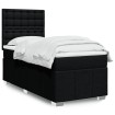 Cama box spring con colchón tela negro 100x200 cm