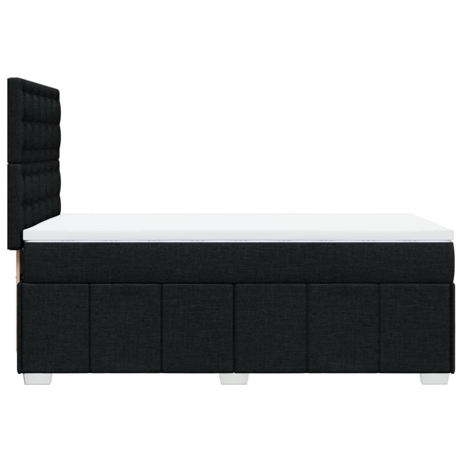 Cama box spring con colchón tela negro 100x200