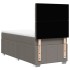 Cama box spring con colchón tela gris taupe 100x200