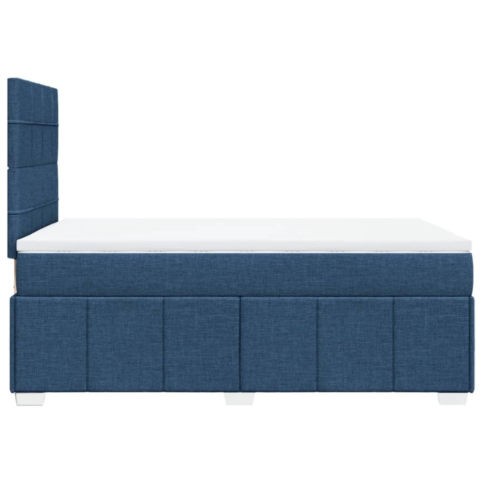 Cama box spring con colchón tela azul 120x190