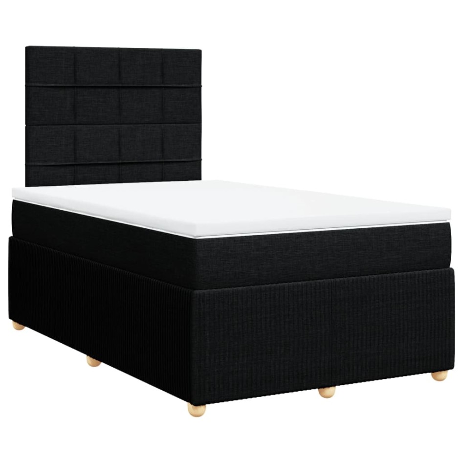 Cama box spring con colchón tela negro 120x190
