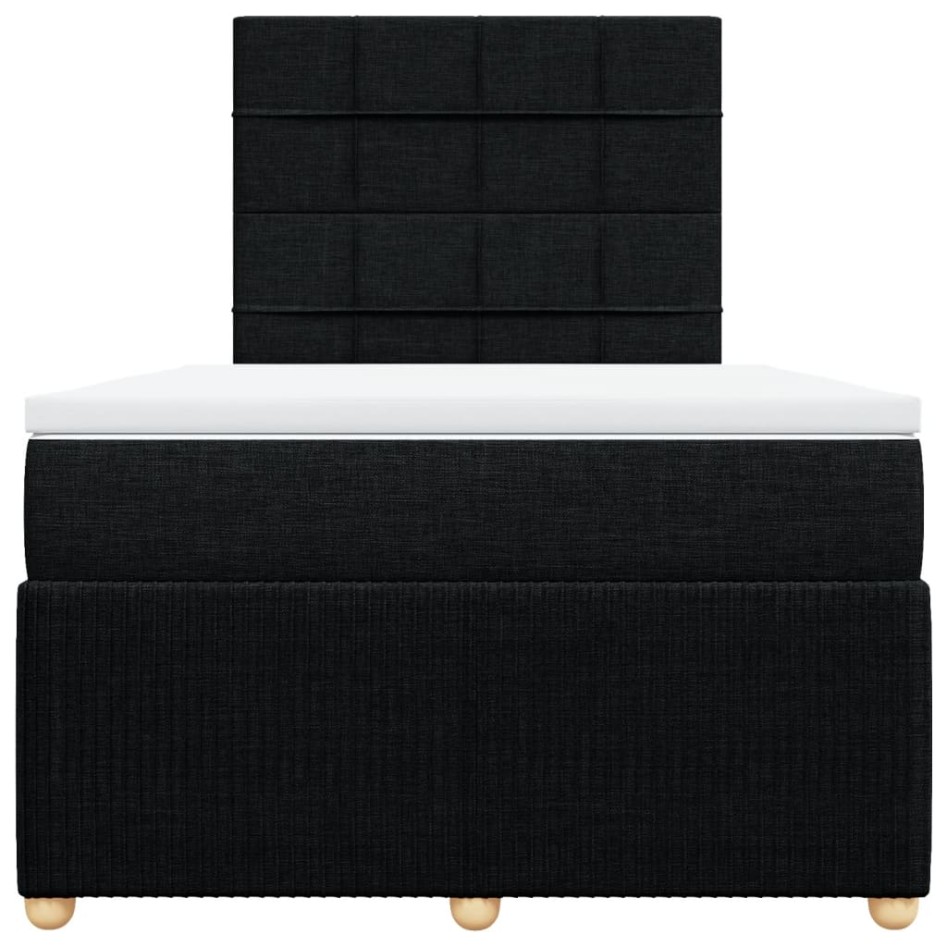 Cama box spring con colchón tela negro 120x190