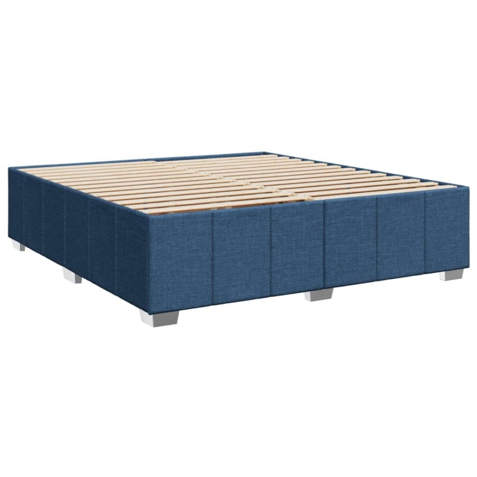 Cama sin colchón tela azul 200x200