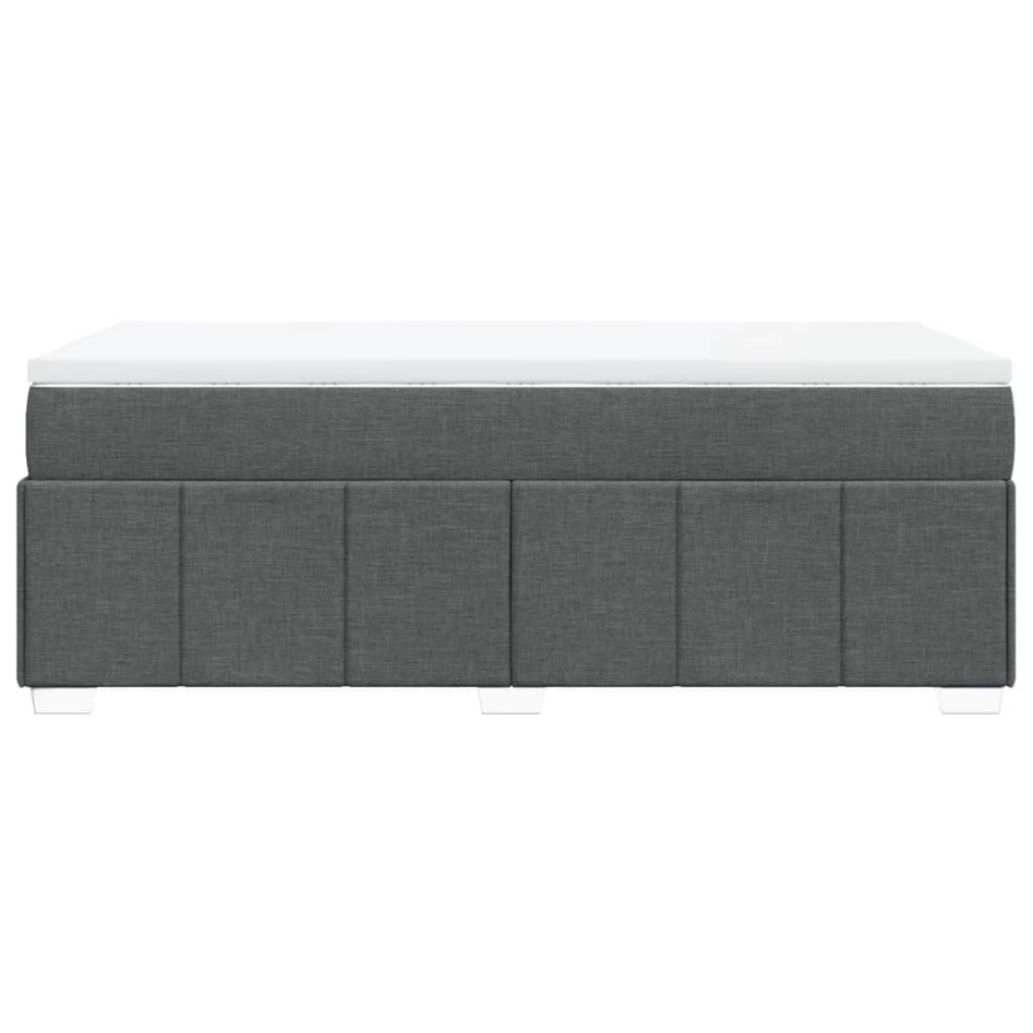 Cama box spring con colchón tela gris oscuro 90x190