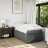 Cama box spring con colchón tela gris oscuro 80x200