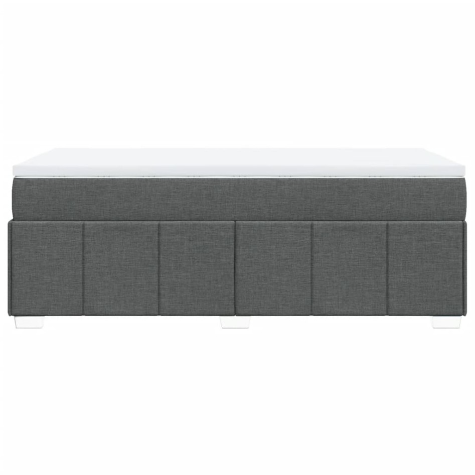 Cama box spring con colchón tela gris oscuro 90x200