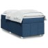 Cama box spring con colchón tela azul 90x200