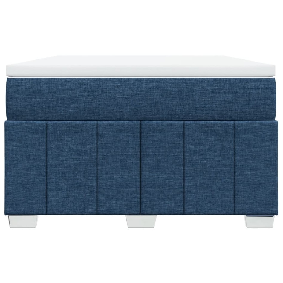 Cama box spring con colchón tela azul 120x190