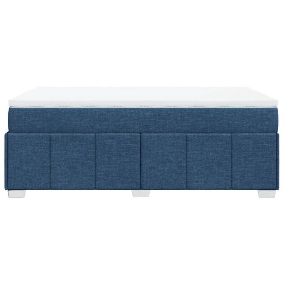 Cama box spring con colchón tela azul 120x190