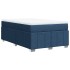 Cama box spring con colchón tela azul 120x190