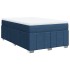 Cama box spring con colchón tela azul 120x200