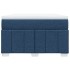 Cama box spring con colchón tela azul 120x200