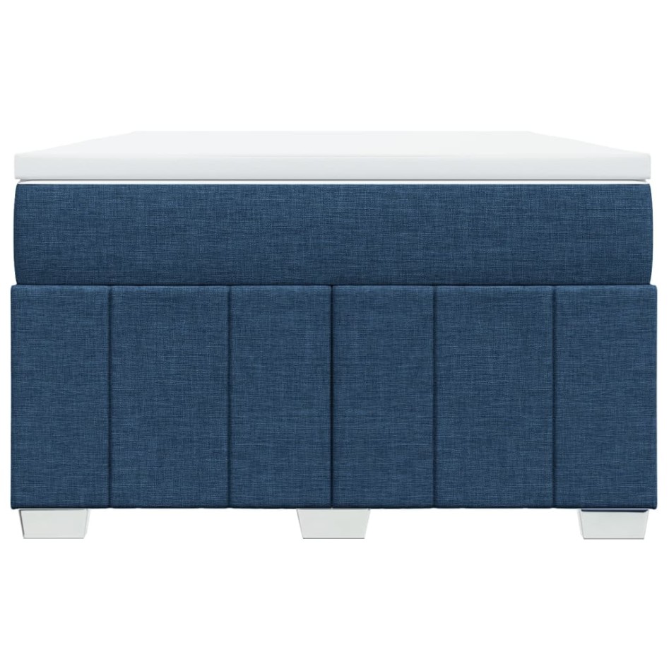 Cama box spring con colchón tela azul 120x200