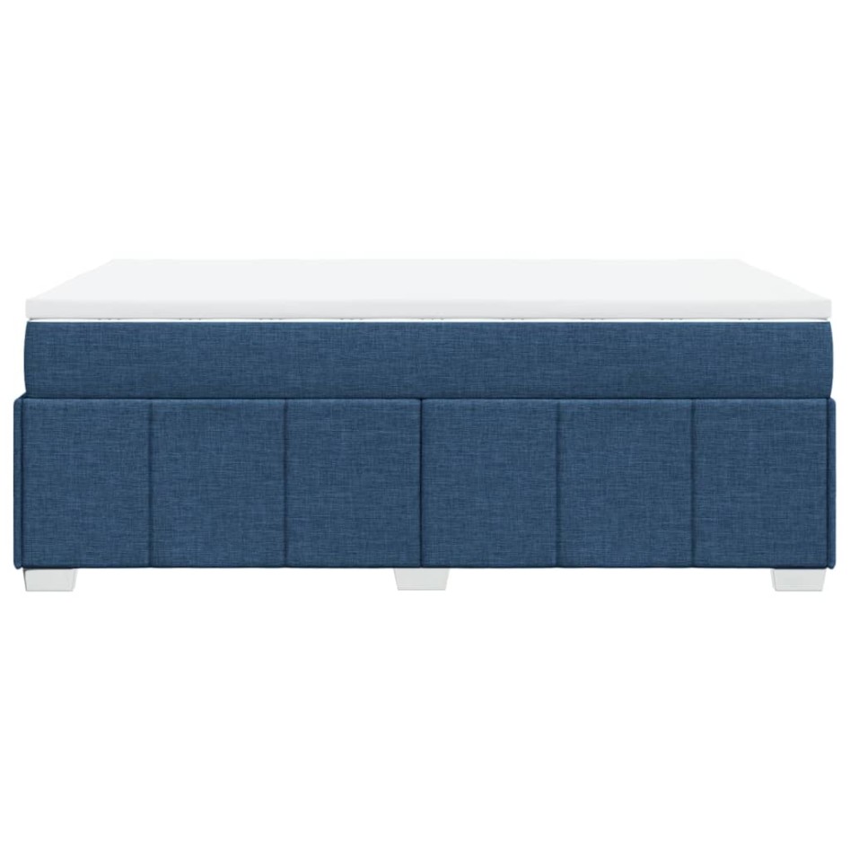 Cama box spring con colchón tela azul 120x200