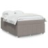 Cama box spring con colchón tela gris taupe 140x190