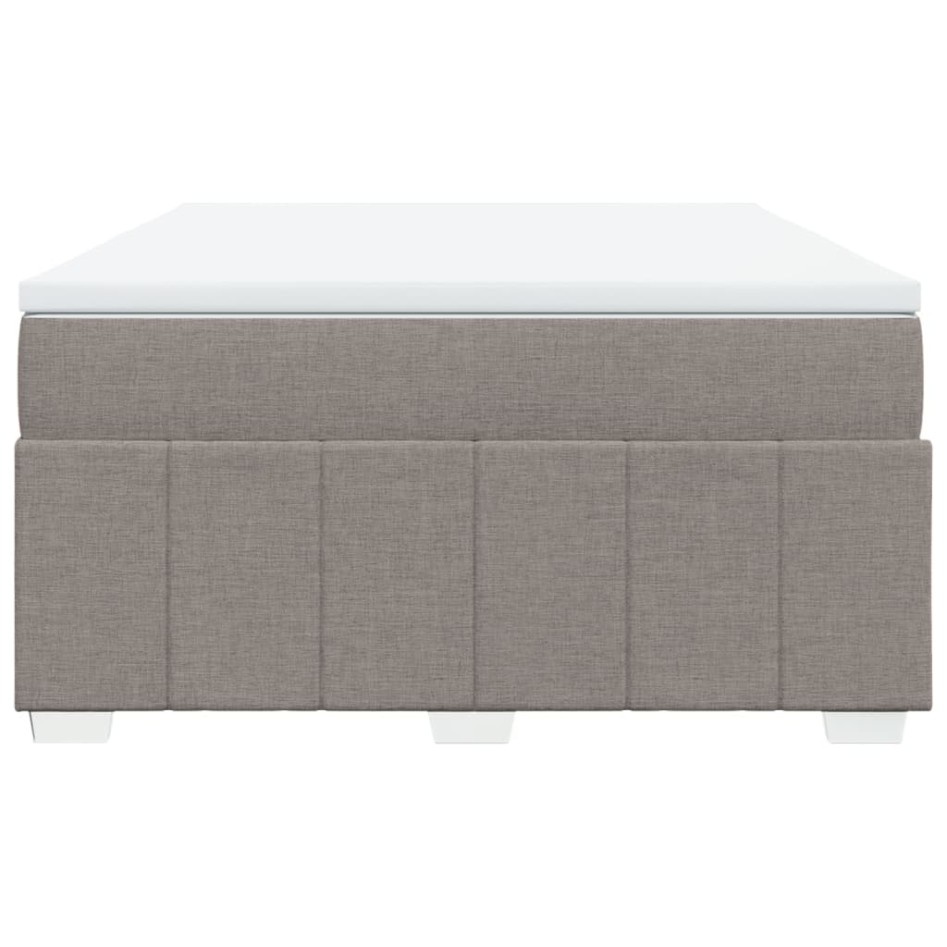 Cama box spring con colchón tela gris taupe 140x190