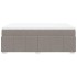 Cama box spring con colchón tela gris taupe 140x190