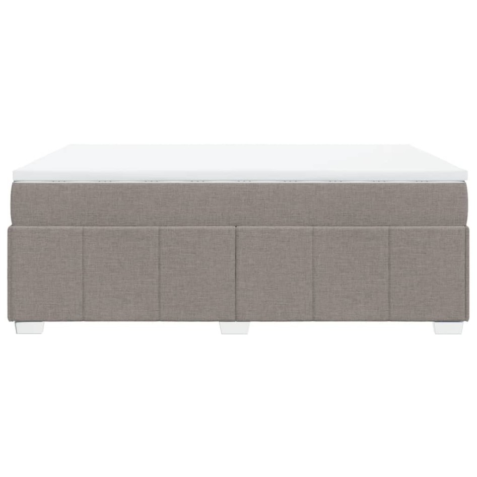 Cama box spring con colchón tela gris taupe 140x190