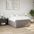 Cama box spring con colchón tela gris taupe 140x200