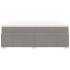 Cama box spring con colchón tela gris taupe 140x200