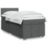 Cama box spring con colchón tela gris oscuro 80x200
