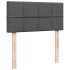 Cama box spring con colchón tela gris oscuro 80x200