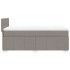 Cama box spring con colchón tela gris taupe 80x200