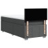 Cama box spring con colchón tela gris oscuro 90x190