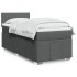 Cama box spring con colchón tela gris oscuro 90x200
