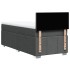 Cama box spring con colchón tela gris oscuro 90x200