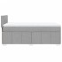 Cama box spring con colchón tela gris claro 90x200