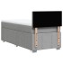 Cama box spring con colchón tela gris claro 90x200