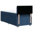 Cama box spring con colchón tela azul 90x200