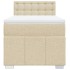 Cama box spring con colchón tela color crema 90x200