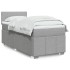 Cama box spring con colchón tela gris claro 100x200