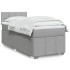Cama box spring con colchón tela gris claro 100x200
