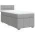 Cama box spring con colchón tela gris claro 100x200