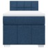 Cama box spring con colchón tela azul 100x200