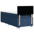 Cama box spring con colchón tela azul 100x200