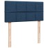 Cama box spring con colchón tela azul 100x200
