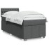 Cama box spring con colchón tela gris oscuro 100x200