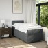 Cama box spring con colchón tela gris oscuro 100x200