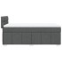Cama box spring con colchón tela gris oscuro 100x200