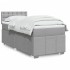 Cama box spring con colchón tela gris claro 100x200