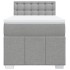 Cama box spring con colchón tela gris claro 100x200