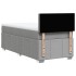 Cama box spring con colchón tela gris claro 100x200