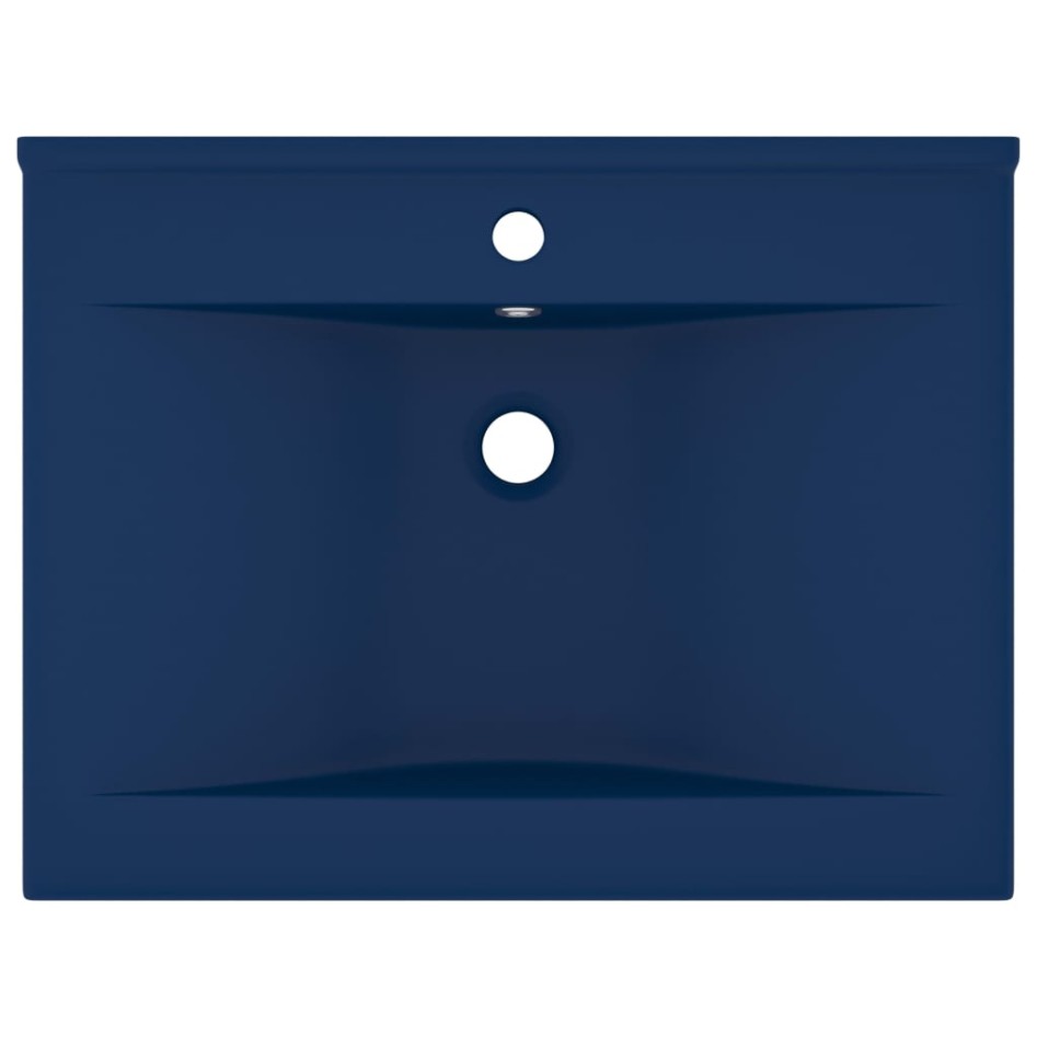 Lavabo de lujo con grifo cerámica azul oscuro 60x46