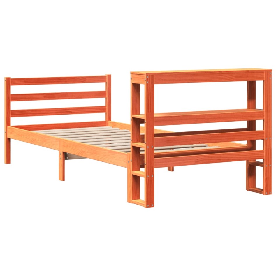 Estructura de cama sin colchón madera maciza marrón 75x190